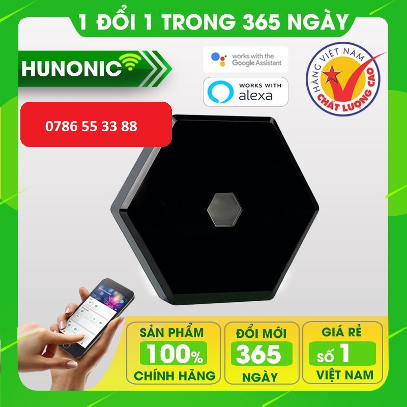 Công tắc thông minh điều khiển bật tắt thiết bị từ xa qua điện thoại HUNONIC LAHU IR Việt Nam Chính Hãng