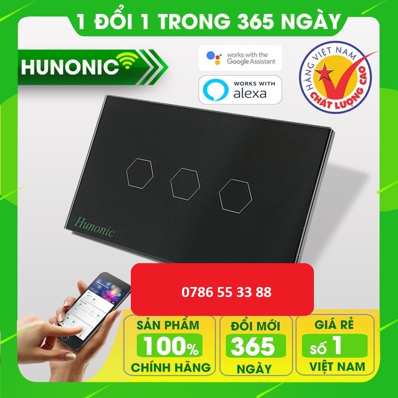 Công tắc thông minh điều khiển bật tắt thiết bị từ xa qua điện thoại HUNONIC LAHU IR Việt Nam Chính Hãng