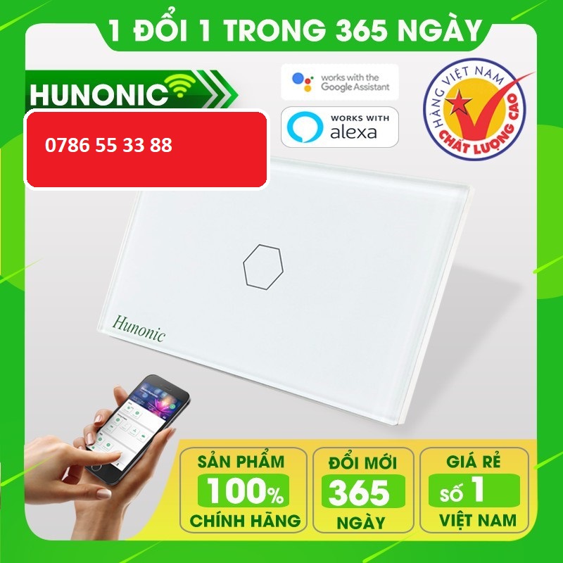 Công tắc thông minh điều khiển bật tắt thiết bị từ xa qua điện thoại HUNONIC LAHU IR Việt Nam Chính Hãng