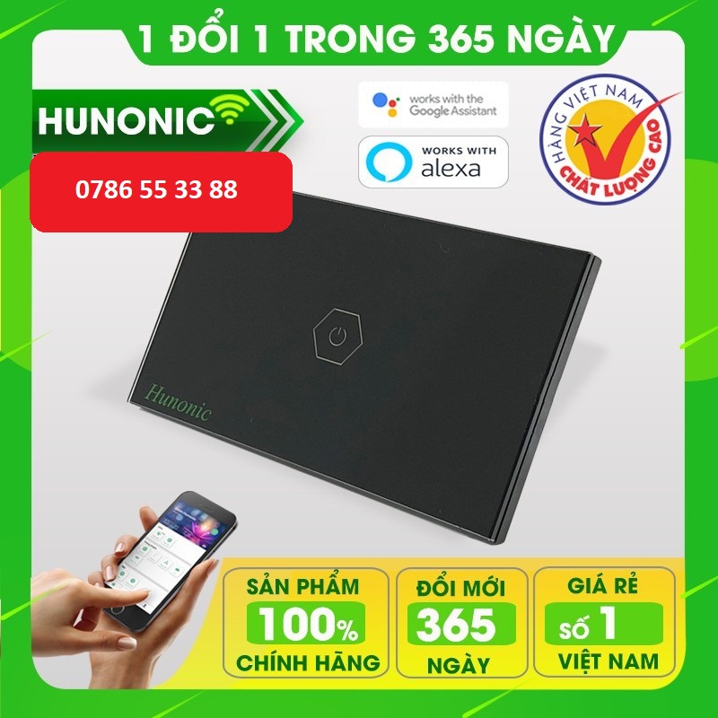 Công tắc thông minh điều khiển bật tắt thiết bị từ xa qua điện thoại HUNONIC LAHU IR Việt Nam Chính Hãng