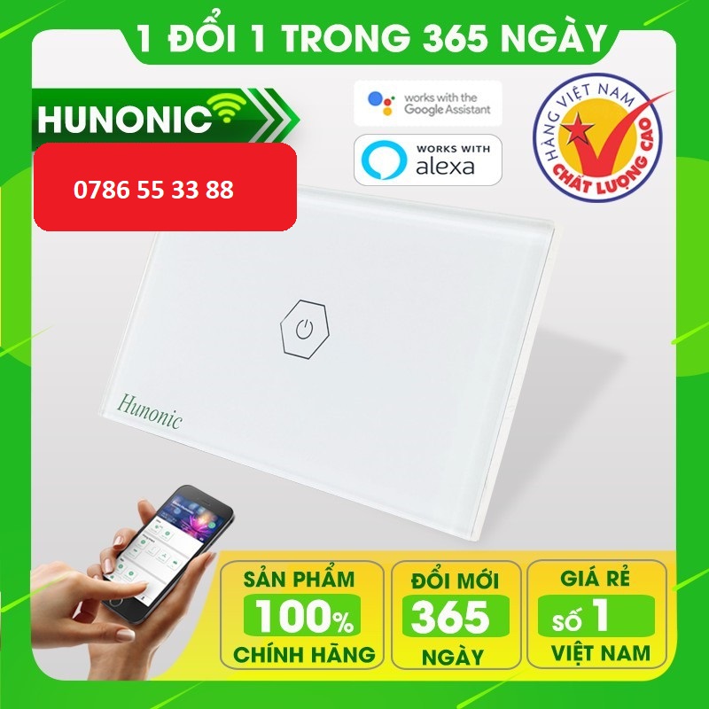 Công tắc thông minh điều khiển bật tắt thiết bị từ xa qua điện thoại HUNONIC LAHU IR Việt Nam Chính Hãng