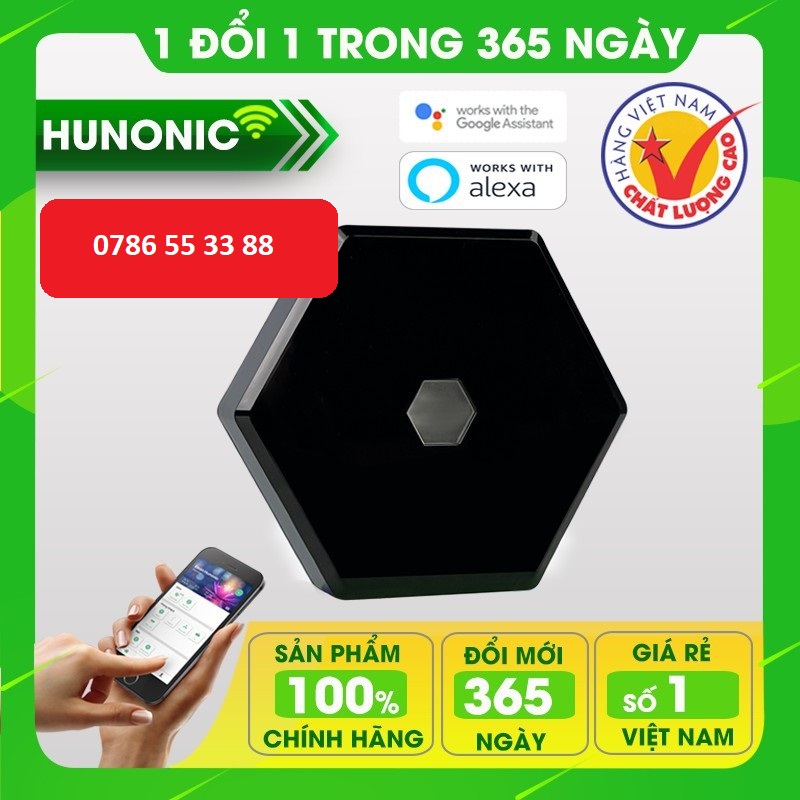 Công tắc thông minh điều khiển bật tắt thiết bị từ xa qua điện thoại HUNONIC LAHU IR Việt Nam Chính Hãng