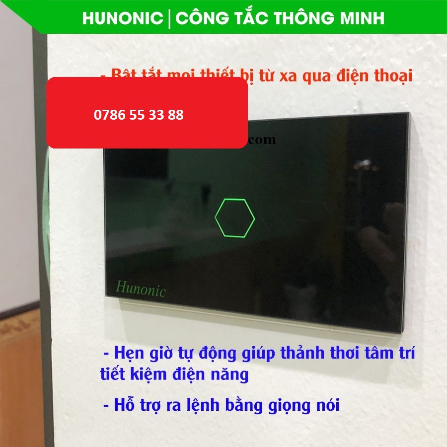 Công tắc thông minh điều khiển bật tắt thiết bị từ xa qua điện thoại HUNONIC LAHU IR Việt Nam Chính Hãng
