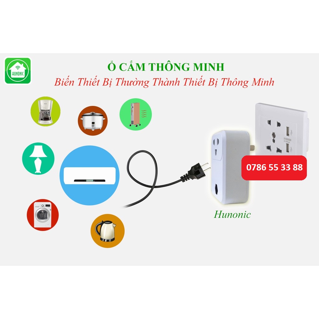 Công tắc thông minh điều khiển bật tắt thiết bị từ xa qua điện thoại HUNONIC LAHU IR Việt Nam Chính Hãng