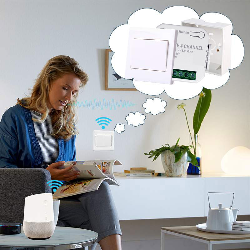 Công tắc thông minh wifi DEVZONE LITE điều khiển bật tắt máy bơm nước thiết bị điện từ xa qua điện thoại