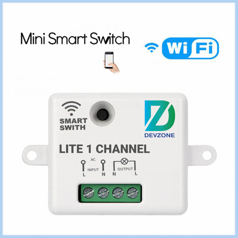 Công tắc thông minh wifi DEVZONE LITE điều khiển bật tắt máy bơm nước thiết bị điện từ xa qua điện thoại