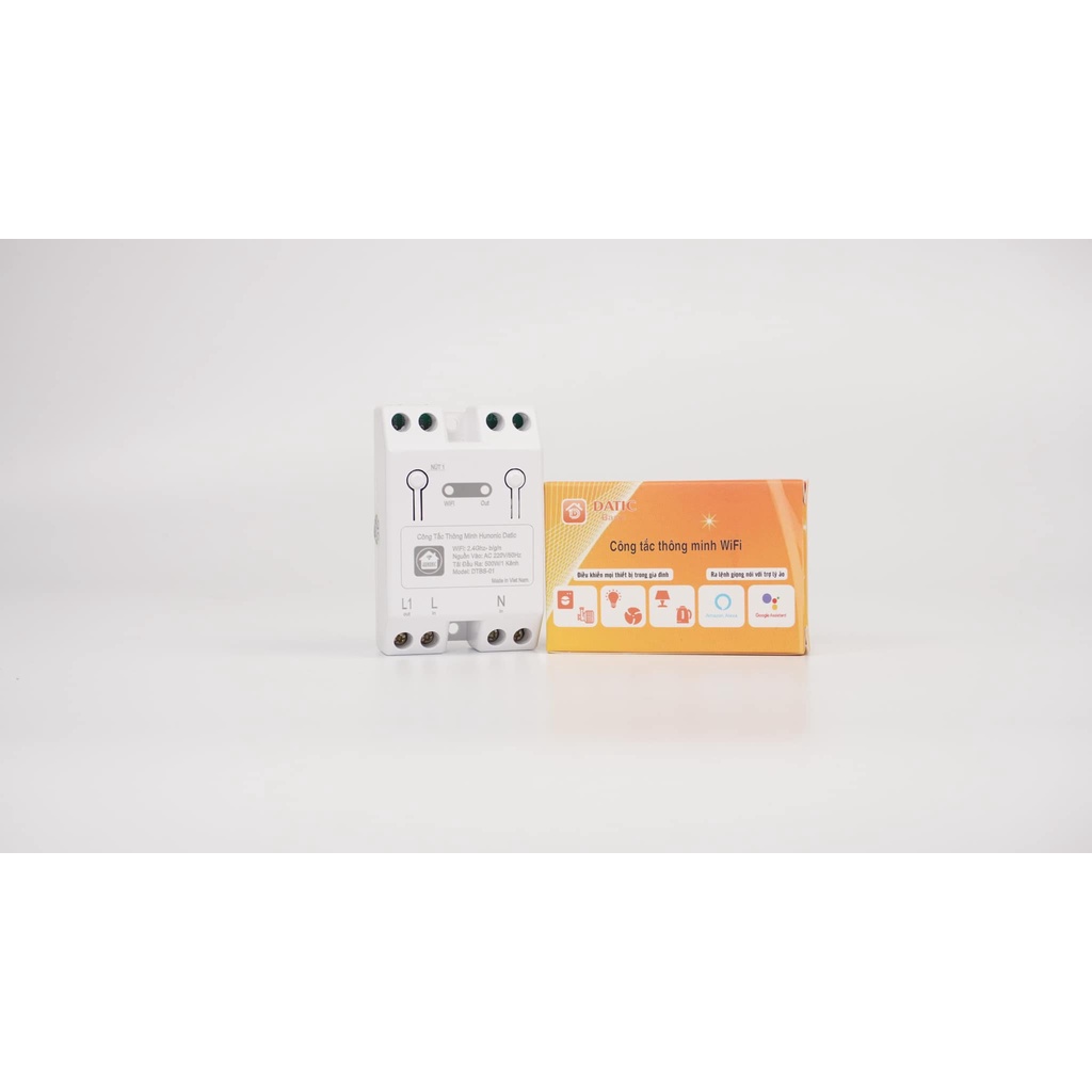 Công tắc thông minh Wifi Hunonic Datic điều khiển tắt bật thiết bị điện từ xa qua điện thoại giọng nói cao cấp