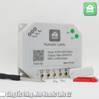 Công tắc thông minh wifi HUNONIC LAHU 1 2 4 kênh điều khiển bật tắt thiết bị từ xa qua điện thoại