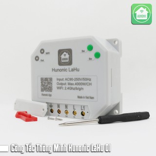 Công tắc thông minh wifi HUNONIC LAHU 1 2 4 kênh điều khiển bật tắt thiết bị từ xa qua điện thoại