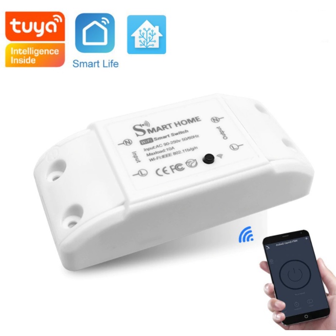 Công Tắc Thông Minh Wifi TUYA Basic theo dõi điều khiển bật tắt thiết bị điện từ xa qua điện thoại