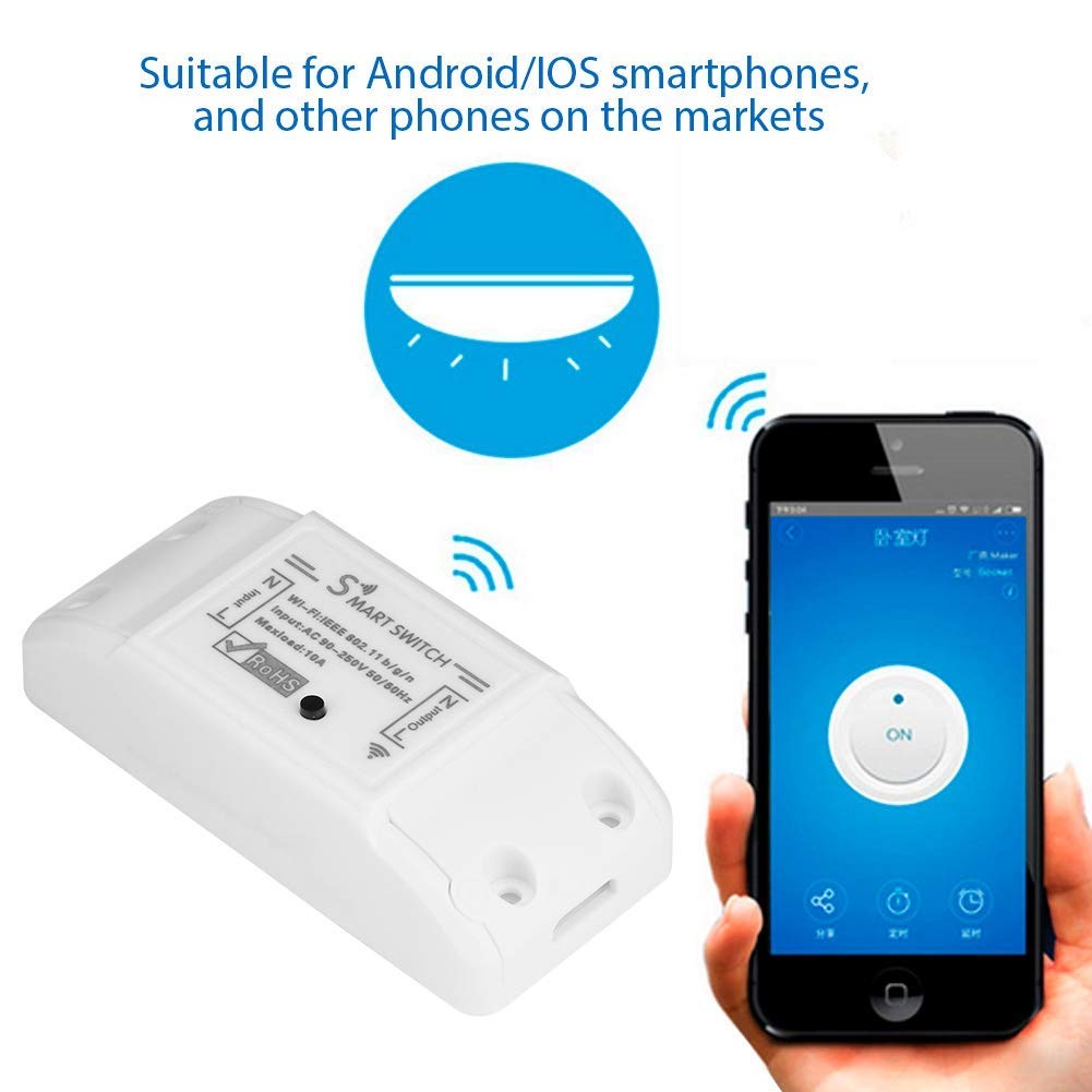 Công Tắc Thông Minh Wifi TUYA Basic theo dõi điều khiển bật tắt thiết bị điện từ xa qua điện thoại