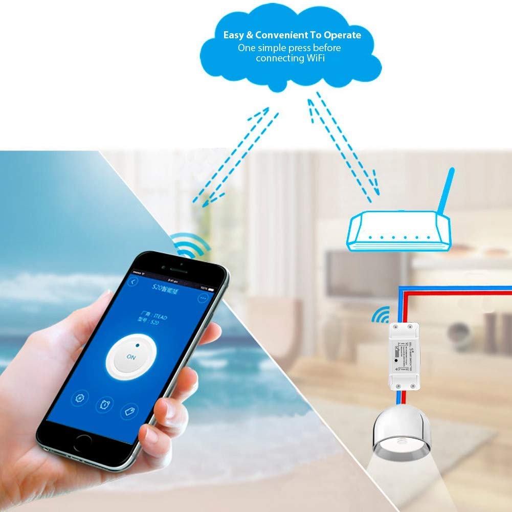 Công Tắc Thông Minh Wifi TUYA Basic theo dõi điều khiển bật tắt thiết bị điện từ xa qua điện thoại