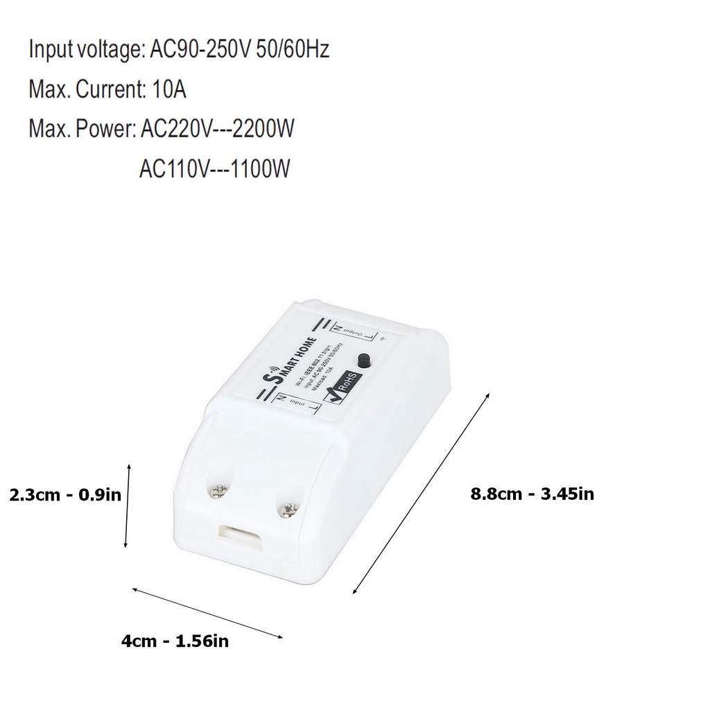 Công Tắc Thông Minh Wifi TUYA Basic theo dõi điều khiển bật tắt thiết bị điện từ xa qua điện thoại