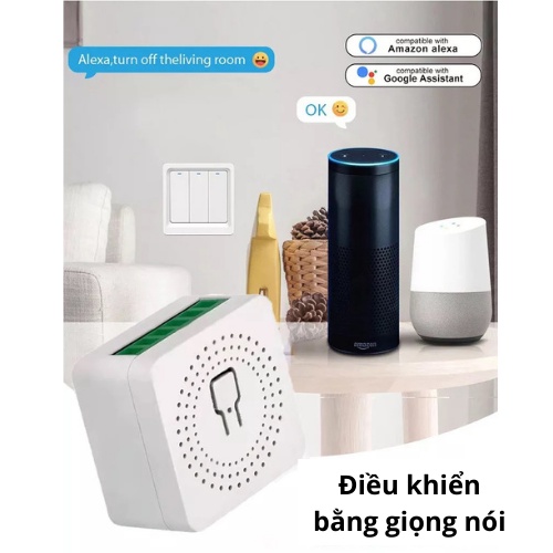 Công tắc thông minh wifi TUYA Module 16 A mini theo dõi bật tắt máy bơm nước thiết bị điện từ xa qua điện thoại