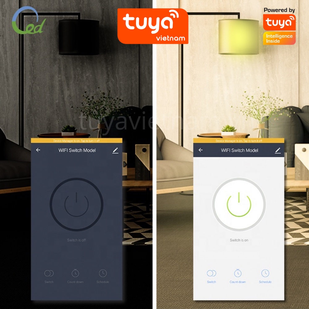 Công tắc thông minh wifi TUYA Module 16 A mini theo dõi bật tắt máy bơm nước thiết bị điện từ xa qua điện thoại