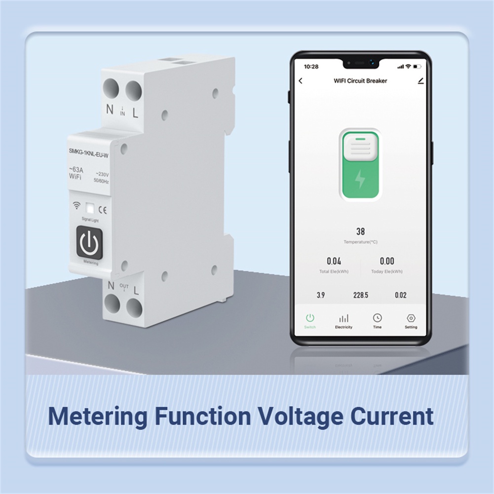Công Tơ Điện Tử Thông Minh TUYA Wifi ZMAI 90 63A ATMS DIN RAIL đo số điện tiêu thụ cảnh báo bật tắt aptomat từ xa qua điện thoại bản quốc tế