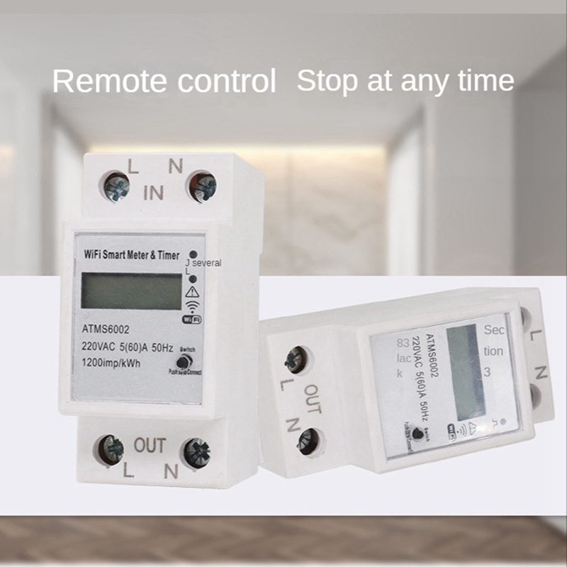 Công Tơ Điện Tử Thông Minh TUYA Wifi ZMAI 90 63A ATMS DIN RAIL đo số điện tiêu thụ cảnh báo bật tắt aptomat từ xa qua điện thoại bản quốc tế