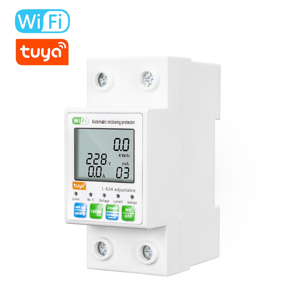 Công Tơ Điện Tử Thông Minh TUYA Wifi ZMAI 90 63A ATMS DIN RAIL đo số điện tiêu thụ cảnh báo bật tắt aptomat từ xa qua điện thoại bản quốc tế