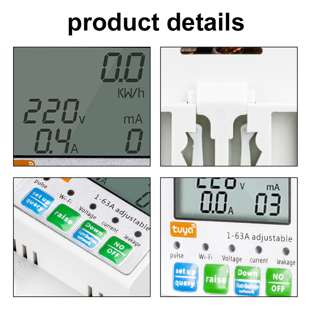 Công Tơ Điện Tử Thông Minh TUYA Wifi ZMAI 90 63A ATMS DIN RAIL đo số điện tiêu thụ cảnh báo bật tắt aptomat từ xa qua điện thoại bản quốc tế