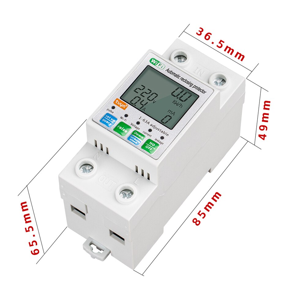 Công Tơ Điện Tử Thông Minh TUYA Wifi ZMAI 90 63A ATMS DIN RAIL đo số điện tiêu thụ cảnh báo bật tắt aptomat từ xa qua điện thoại bản quốc tế