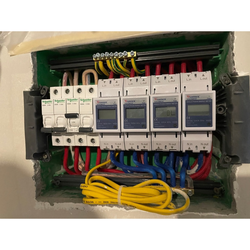 Công tơ điện tử thông minh wifi VCONNEX thiết bị giám sát điện năng tiêu thụ tính toán tiền điện theo dõi số điện từ xa qua điện thoại