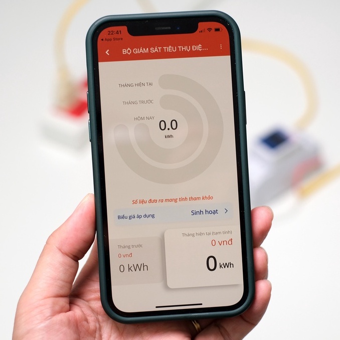 Công tơ điện tử thông minh wifi VCONNEX thiết bị giám sát điện năng tiêu thụ tính toán tiền điện theo dõi số điện từ xa qua điện thoại