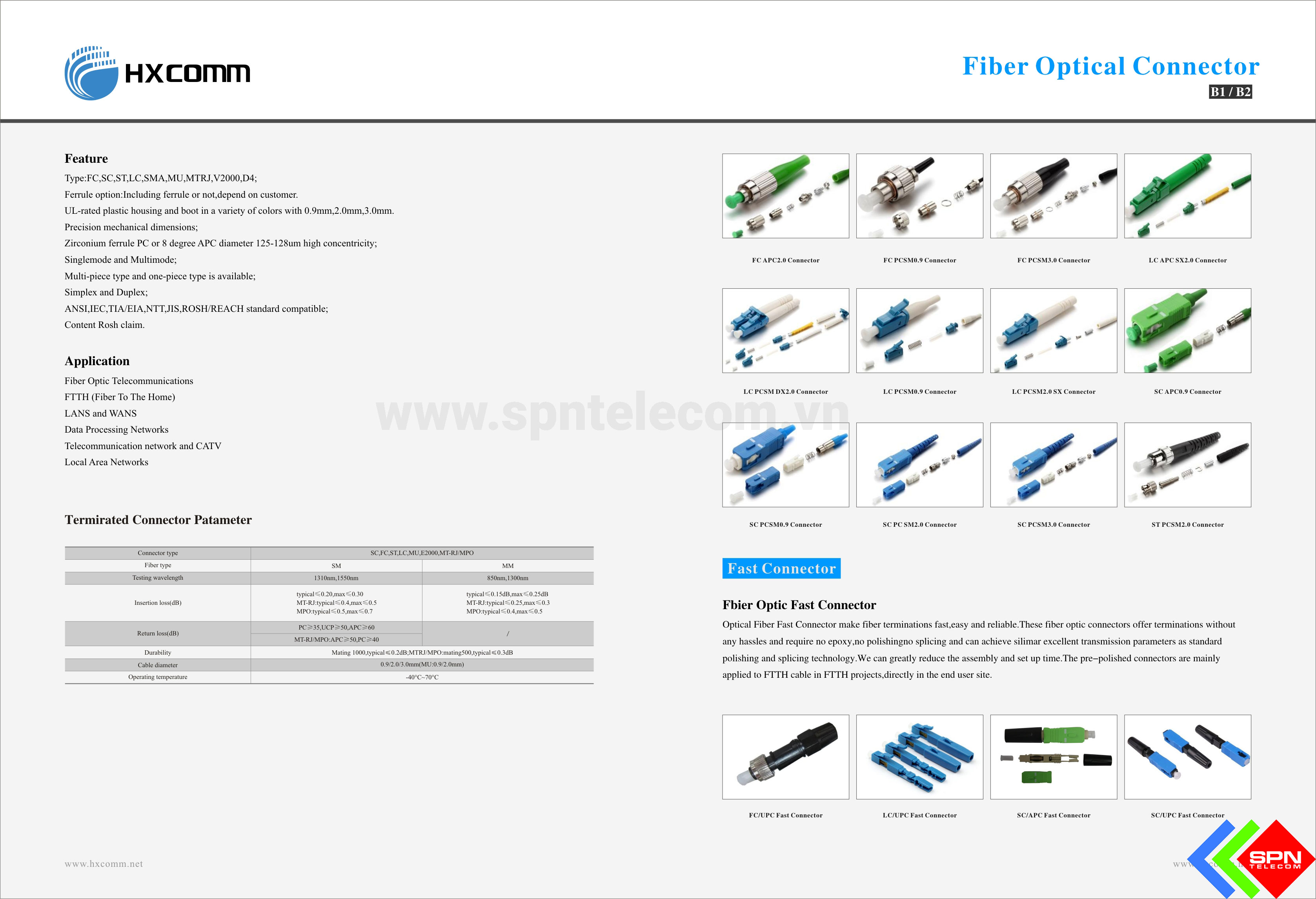 Đầu Nối Quang Nhanh Fast Connector SC/APC Chính Hãng