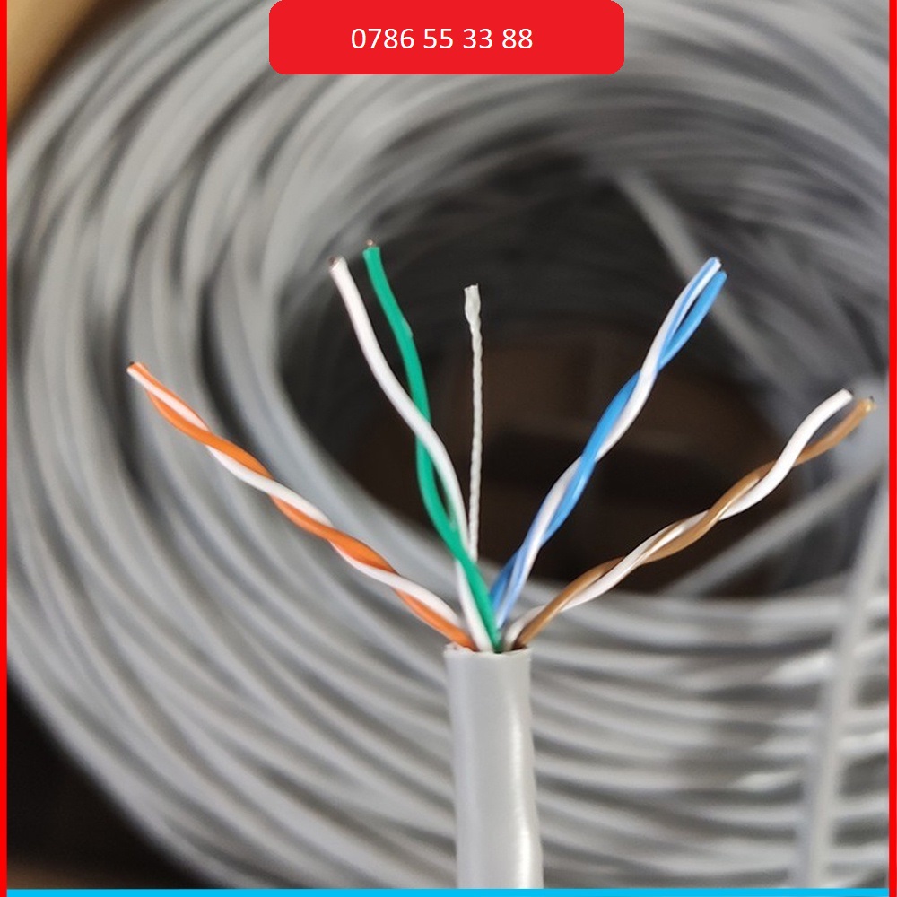 Dây cáp mạng HIKVISION 8 lõi đồng chuyên dụng cho camera giám sát modem WIFI mạng LAN bấm sẵn 2 đầu bán lẻ theo mét