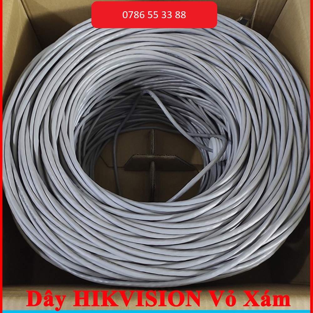 Dây cáp mạng HIKVISION 8 lõi đồng chuyên dụng cho camera giám sát modem WIFI mạng LAN bấm sẵn 2 đầu bán lẻ theo mét