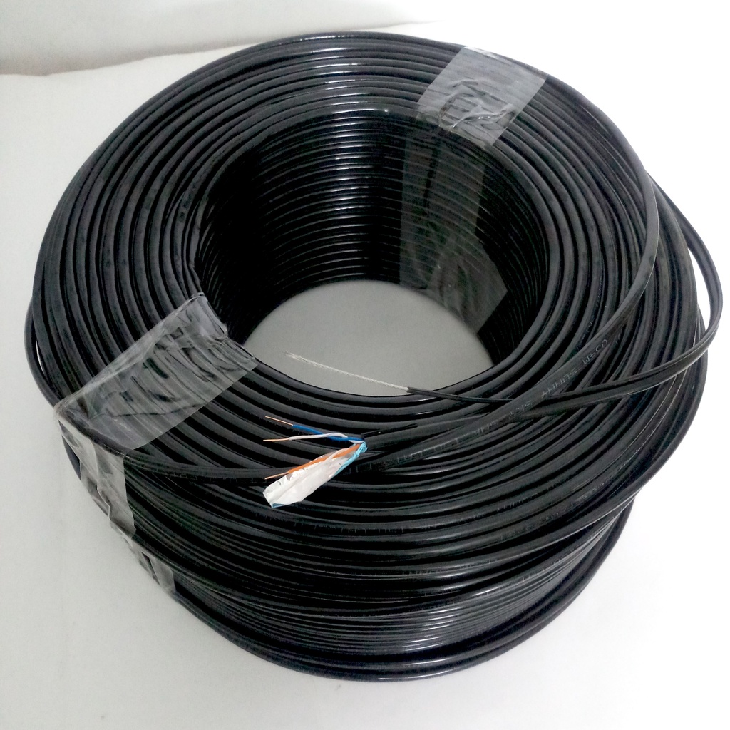 Dây cáp mạng ngoài trời lõi đồng có sợi thép chịu lực căng kéo bọc bạc dầu chống ẩm bấm sẵn 2 đầu bán lẻ mét