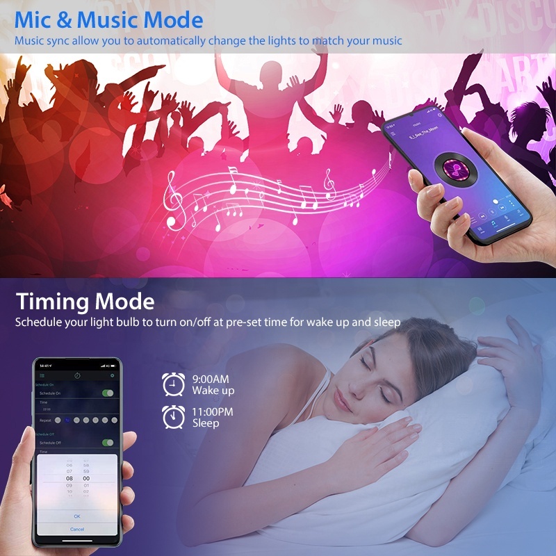 Dây Đèn Led Nháy Theo Nhạc Thông Minh TUYA Wifi Nhiều Màu Trang Trí Điều Khiển Bật Tắt Từ Xa Qua Điện Thoại