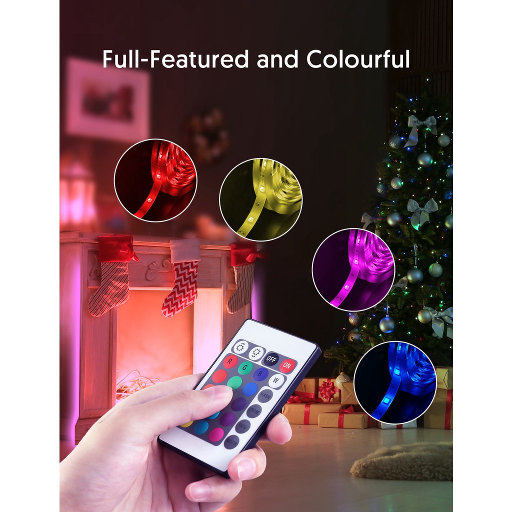 Dây Đèn Led Nháy Theo Nhạc Thông Minh TUYA Wifi Nhiều Màu Trang Trí Điều Khiển Bật Tắt Từ Xa Qua Điện Thoại