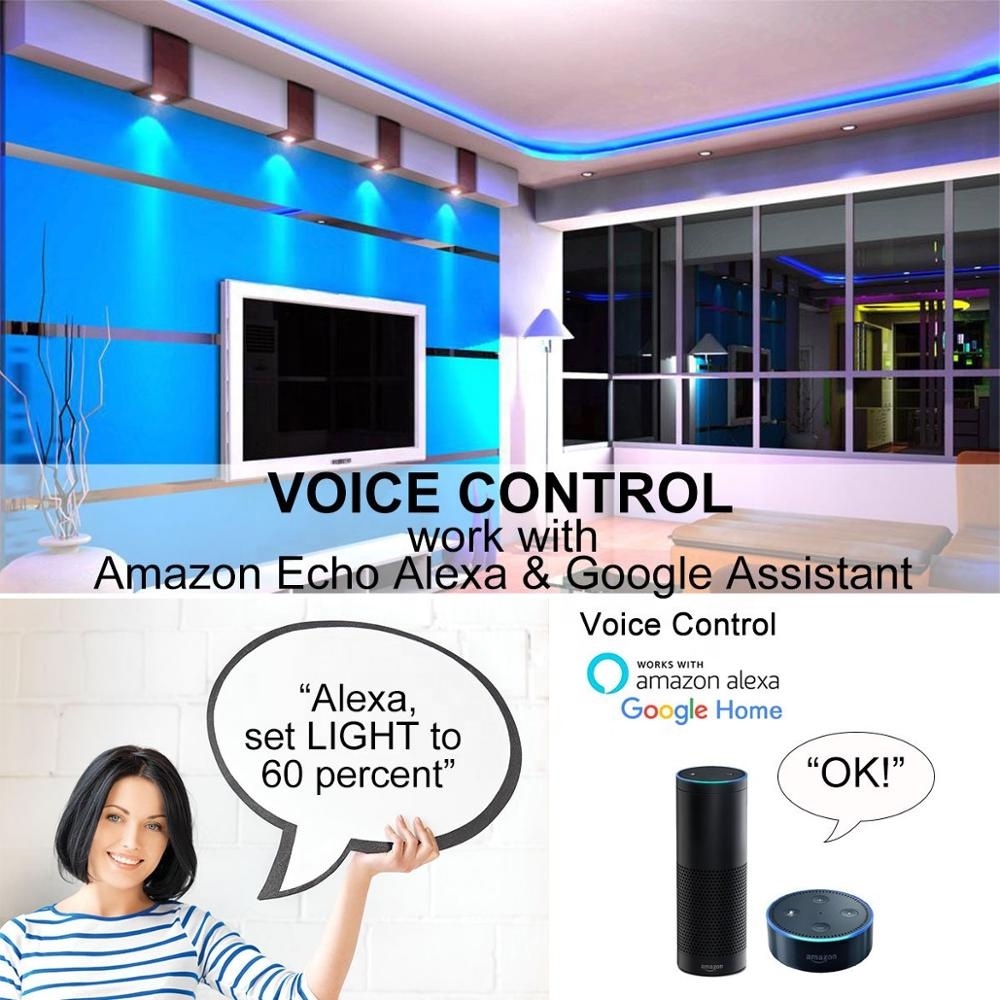 Dây Đèn Led Nháy Theo Nhạc Thông Minh TUYA Wifi Nhiều Màu Trang Trí Điều Khiển Bật Tắt Từ Xa Qua Điện Thoại