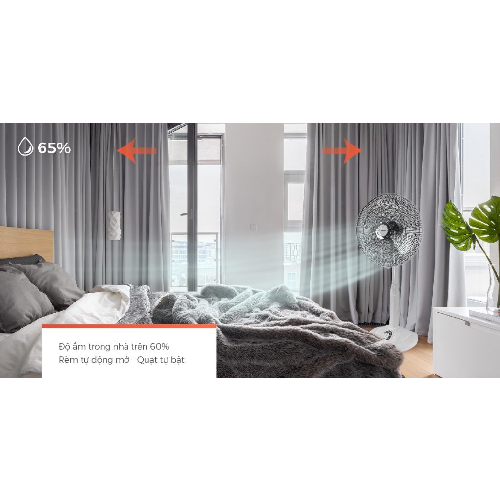 Động cơ rèm thông minh VCONNEX Wifi motor lực kéo 2N 55 kg theo dõi điều khiển đóng mở từ xa trên điện thoại