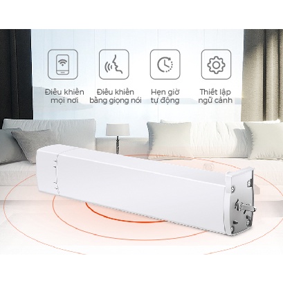 Động cơ rèm thông minh VCONNEX Wifi motor lực kéo 2N 55 kg theo dõi điều khiển đóng mở từ xa trên điện thoại