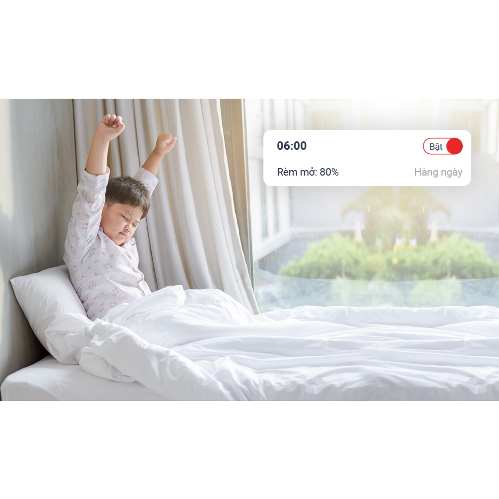 Động cơ rèm thông minh VCONNEX Wifi motor lực kéo 2N 55 kg theo dõi điều khiển đóng mở từ xa trên điện thoại