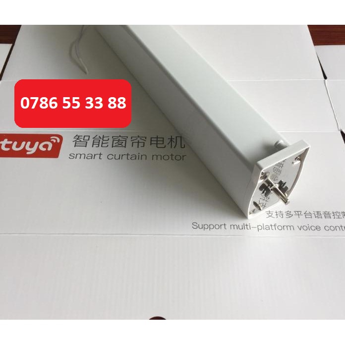 Động cơ rèm Tuya Wifi thông minh lực kéo 2N 55 kg điều khiển đóng mở từ xa trên điện thoại remote ra lệnh giọng nói