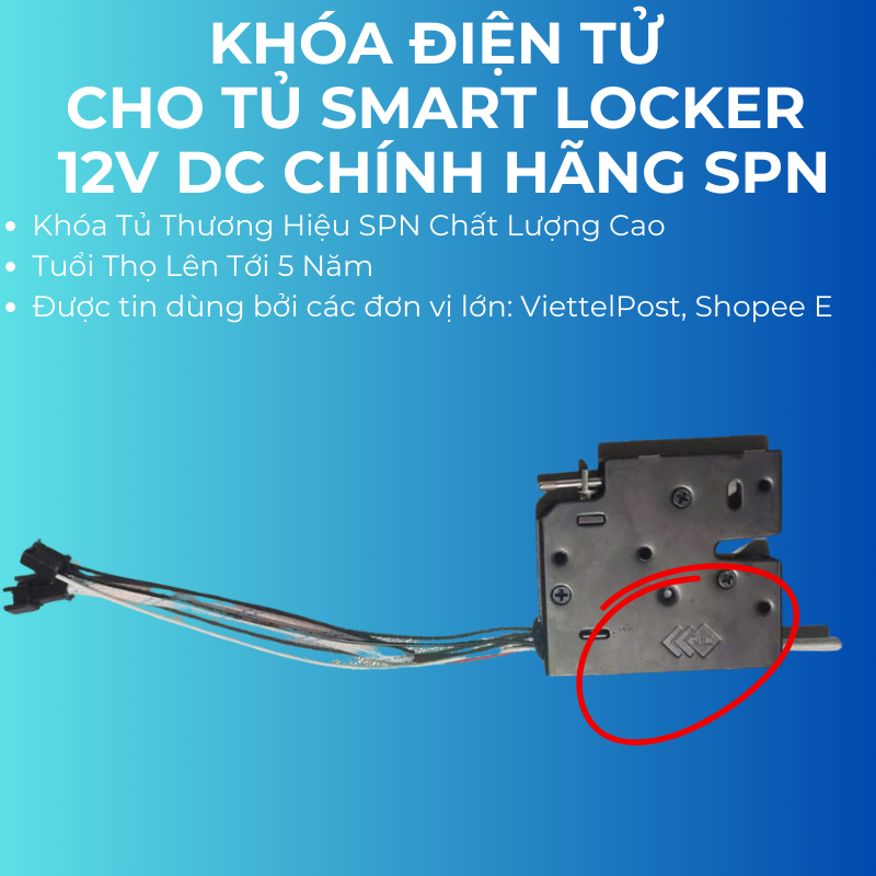 Khóa điện tử 12V cho tủ gửi đồ thông minh smart locker smartbox chính hãng SPN