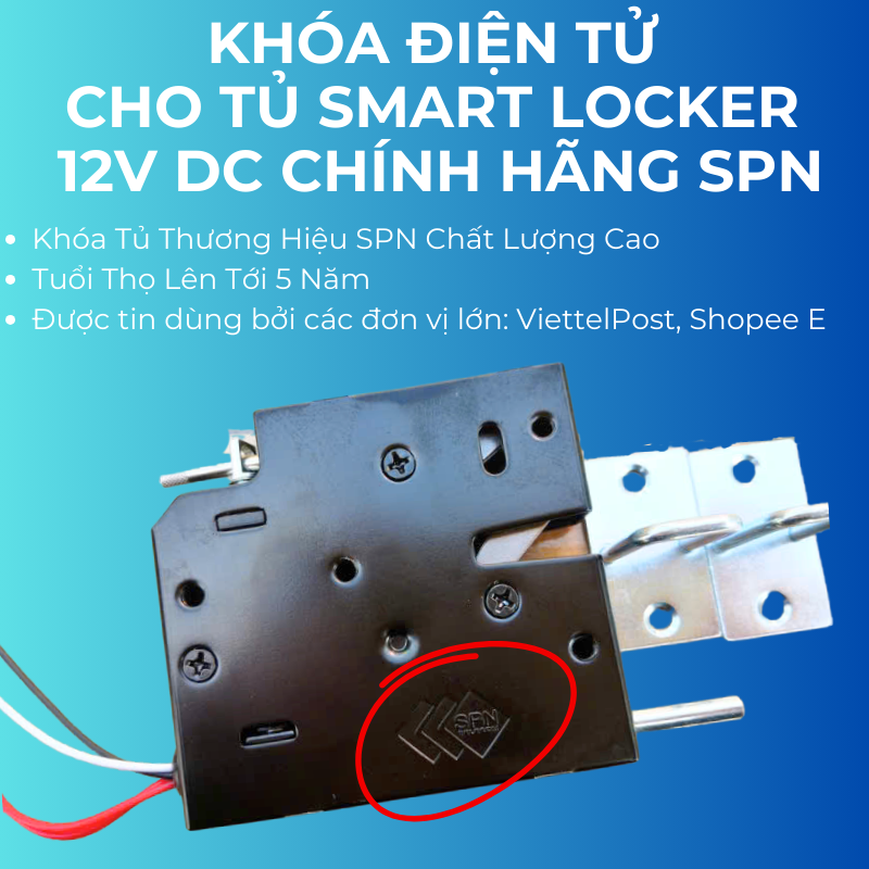 Khóa điện tử 12V cho tủ gửi đồ thông minh smart locker smartbox chính hãng SPN