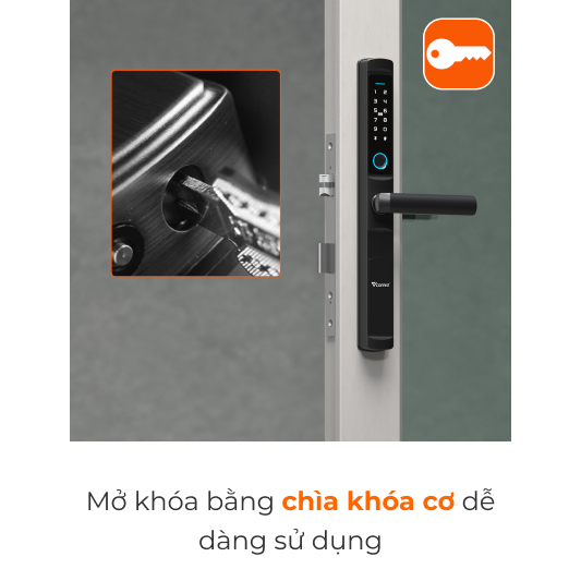 Khóa điện tử vân tay thẻ từ thông minh VCONNEX dành cho cửa nhôm có tiếng Việt điều khiển đóng mở theo dõi cảnh báo từ xa qua điện thoại