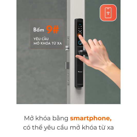Khóa điện tử vân tay thẻ từ thông minh VCONNEX dành cho cửa nhôm có tiếng Việt điều khiển đóng mở theo dõi cảnh báo từ xa qua điện thoại