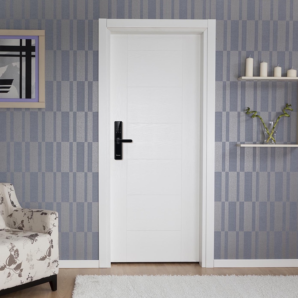 Khóa điện tử vân tay thông minh wifi VCONNEX dành cho cửa gỗ có tiếng Việt điều khiển đóng mở theo dõi cảnh báo từ xa qua điện thoại