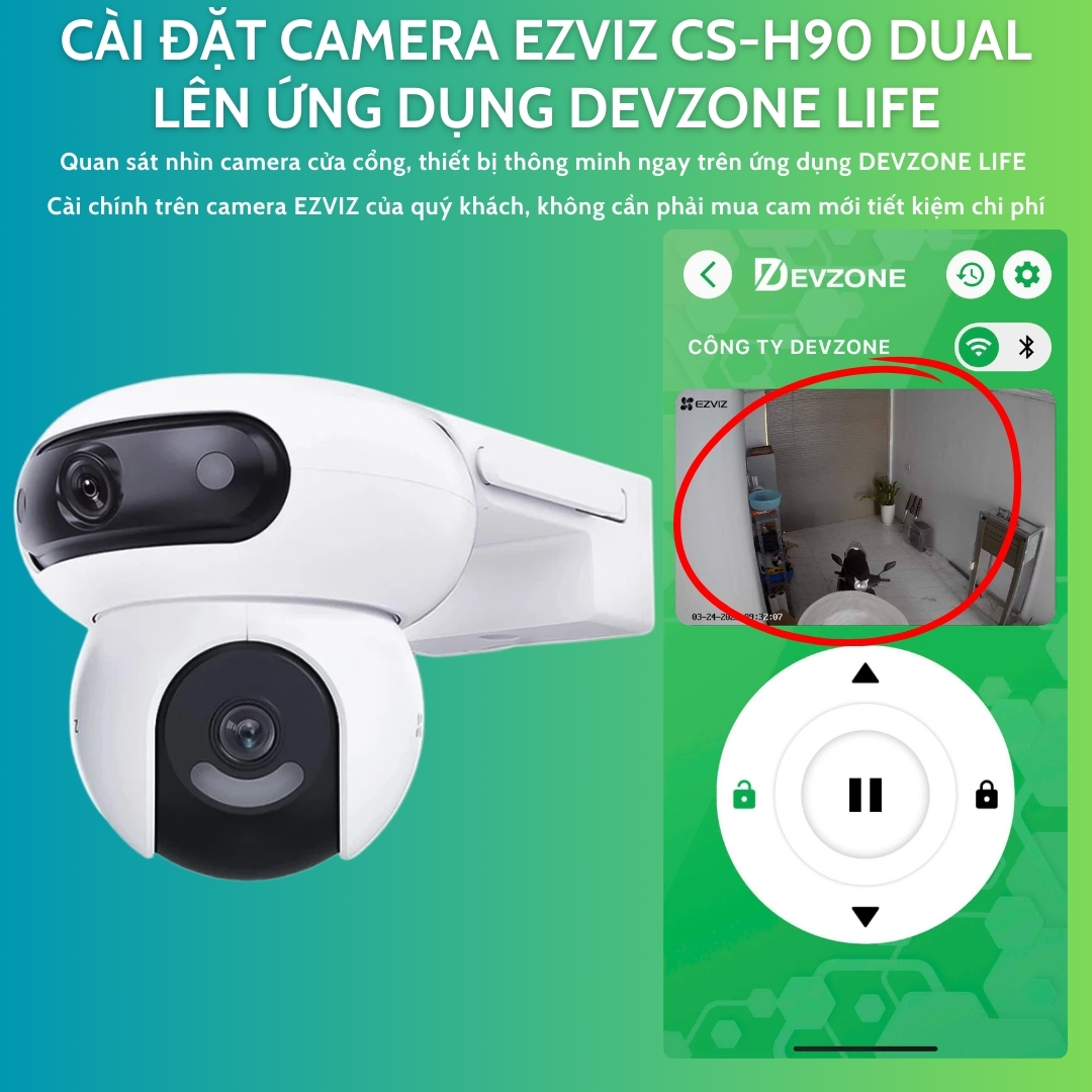 Mã license cài đặt tích hợp camera EZVIZ hiện lên app DEVZONE LIFE giám sát cửa cổng thiết bị thông minh từ xa