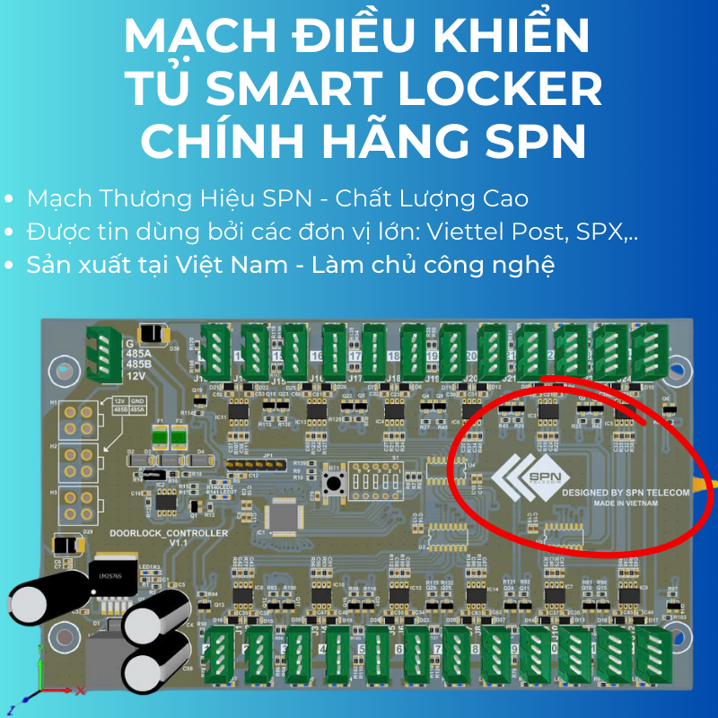 Mạch điều khiển tủ gửi đồ thông minh smart locker Electronic Controller Board chính hãng SPN