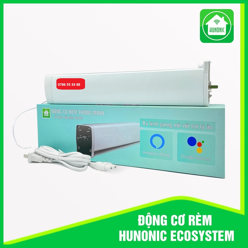 Motor rèm tự động HUNONIC động cơ mô tơ điều khiển đóng mở từ xa qua ...