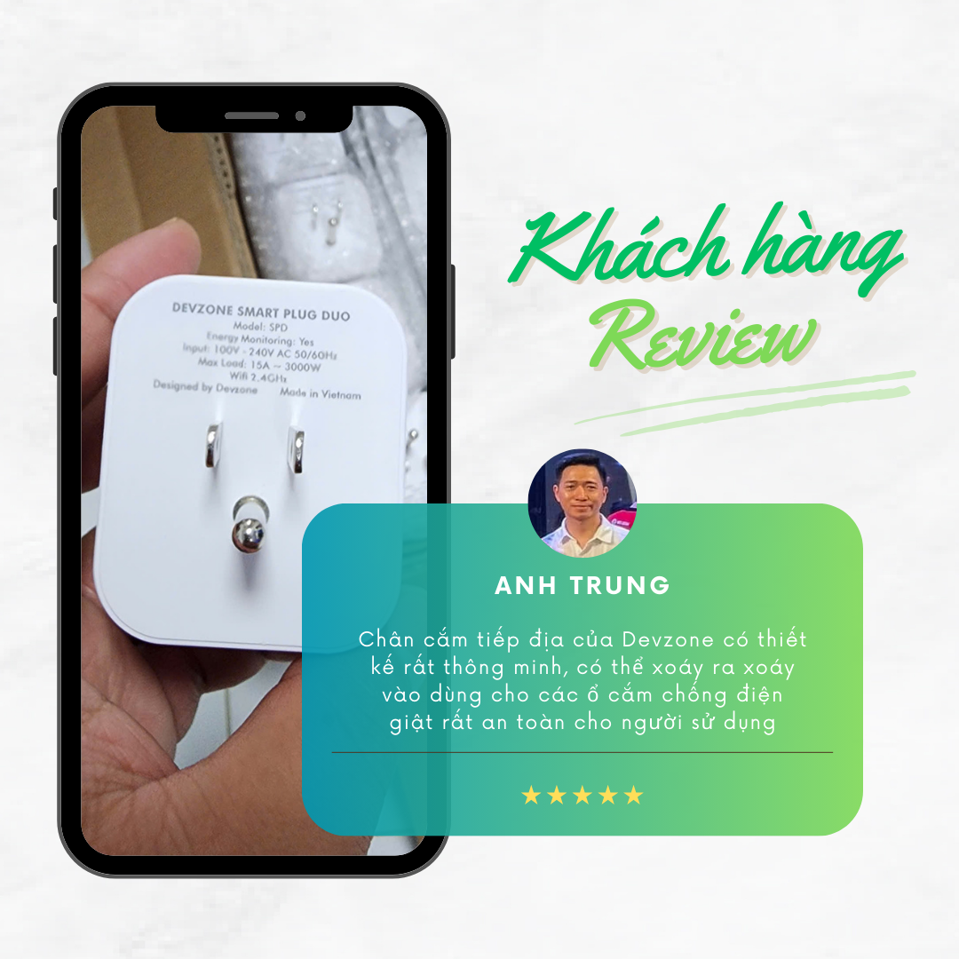 Ổ cắm thông minh wifi DEVZONE SPD bật tắt thiết bị từ xa qua điện thoại bản Full có đo điện năng
