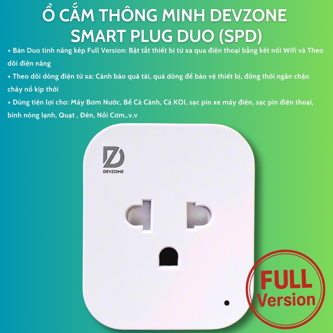 Ổ cắm thông minh wifi DEVZONE SPD bật tắt thiết bị từ xa qua điện thoại bản Full có đo điện năng