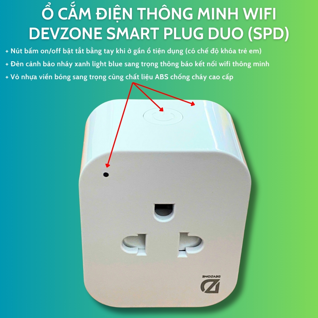 Ổ cắm thông minh wifi DEVZONE SPD bật tắt thiết bị từ xa qua điện thoại bản Full có đo điện năng