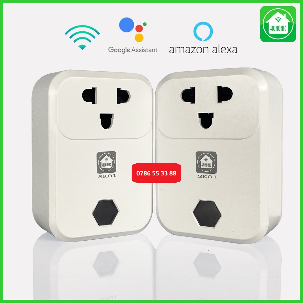 Ổ cắm thông minh wifi HUNONIC SK 01 bật tắt hẹn giờ từ xa qua điện thoại chính hãng