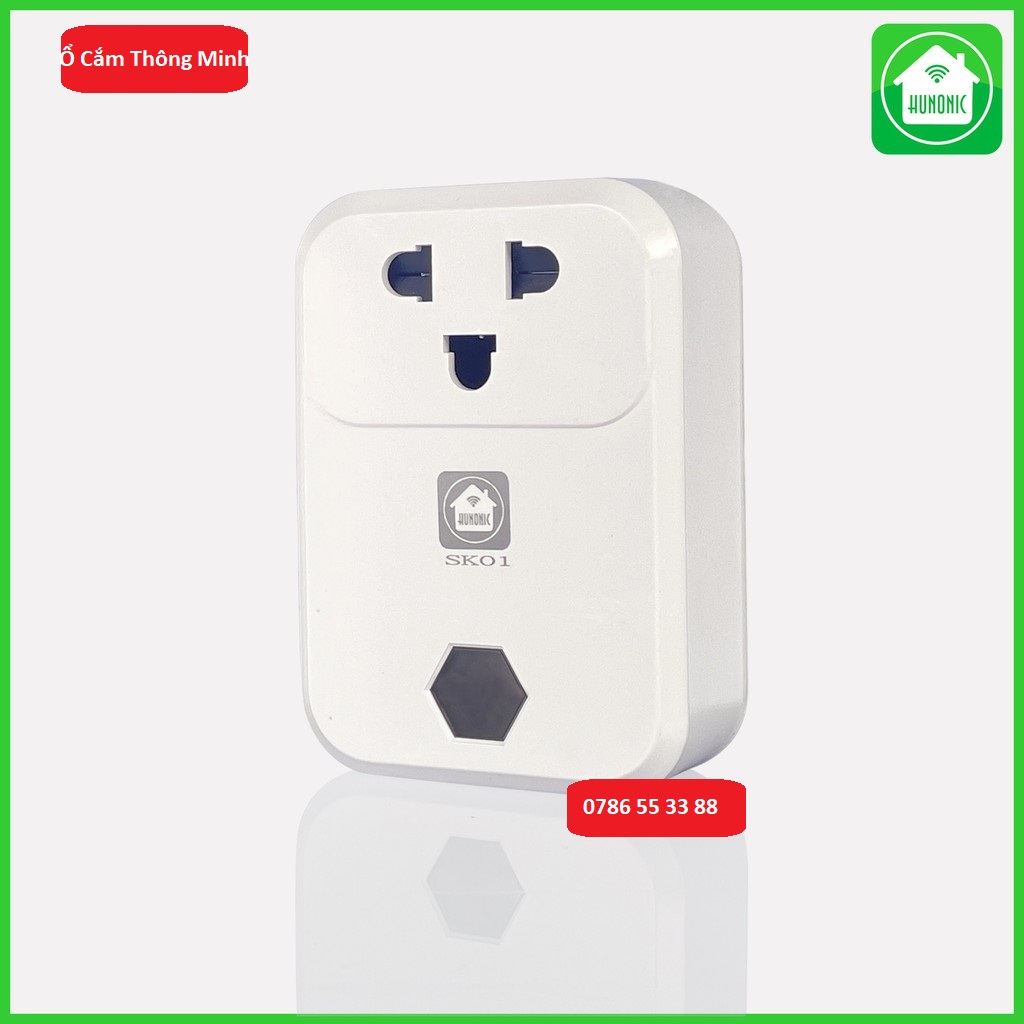 Ổ cắm thông minh wifi HUNONIC SK 01 bật tắt hẹn giờ từ xa qua điện thoại chính hãng